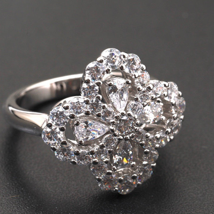 Mysitc LOOP RING FULL MOTIF DIAMOND 16MM SILVE