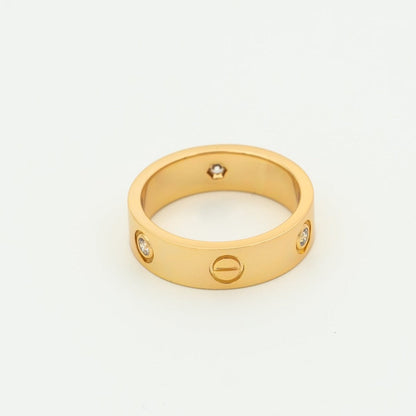 Mystic LOVE RING 5.5MM 3 DIAMONDS PINK GOLD