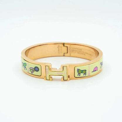 Mysitc H PINK GOLD BRACELET CREAM CERAMIC