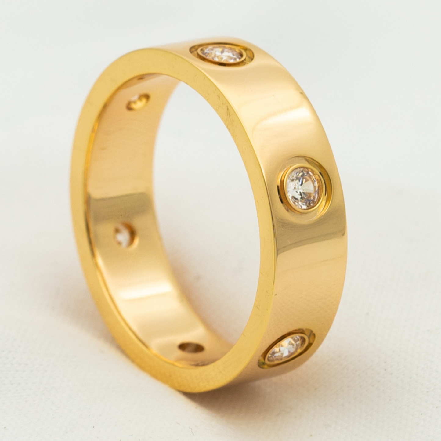 Mysitc LOVE RING 5.5MM 6 DIAMONDS PINK GOLD