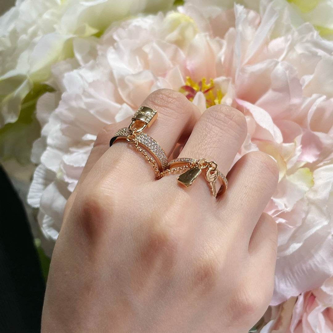 Mysitc HM KELLY CLOCHETTE DOUBLE RING IN  WITH DIAMONDS