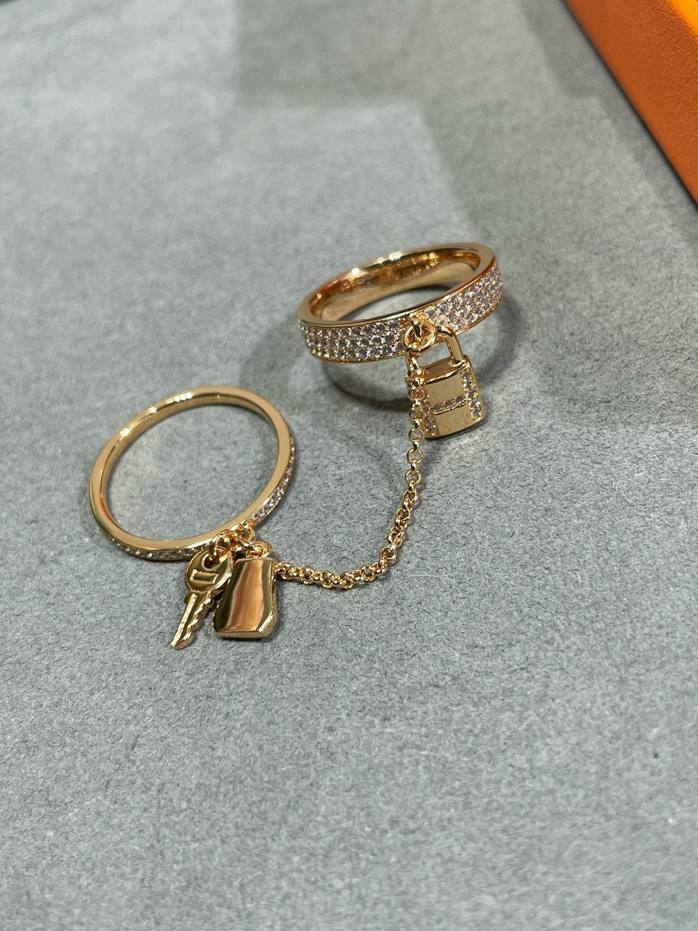 Mysitc HM KELLY CLOCHETTE DOUBLE RING IN  WITH DIAMONDS