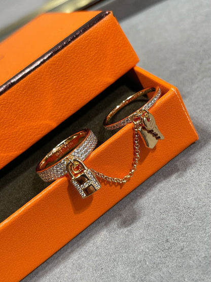 Mysitc HM KELLY CLOCHETTE DOUBLE RING IN  WITH DIAMONDS