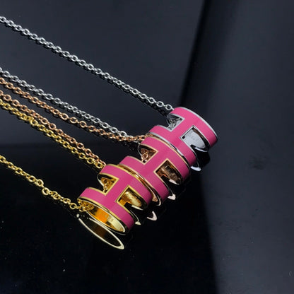 Mysitc H NECKLACE PINK