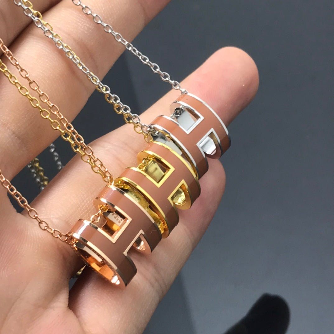 Mysitc H NECKLACE BROWN