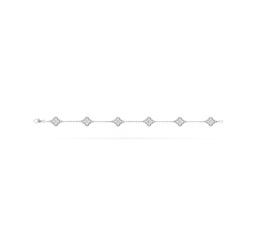Mysitc CLOVER 6 MOTIF SILVER DIAMOND BRACELET