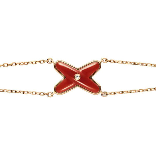 Mysitc JEUX BRACELET カーネリアン ピンクゴールド 1DIA