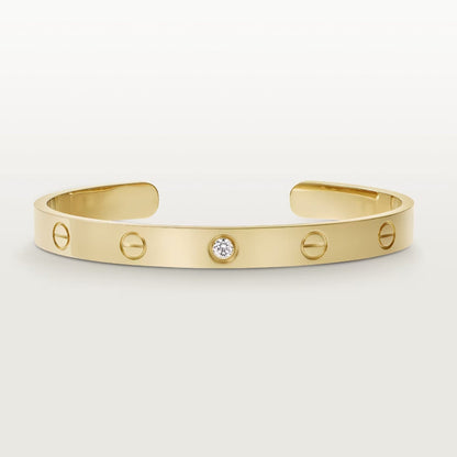 Mysitc LOVE BRACELET 6.1MM 1 DIAMOND OPEN CUFF