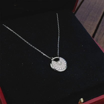 Mysitc AMULETTE SILVER FULL DIAMOND NECKLACE
