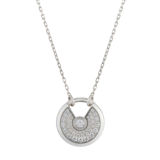 Mystic AMULETTE SILVER FULL DIAMOND NECKLACE