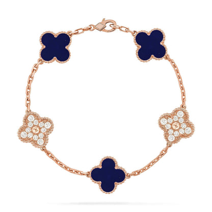 [Mysitc ]新作クローバー5モチーフ ラピスラズリ ブレスレットコレクション
