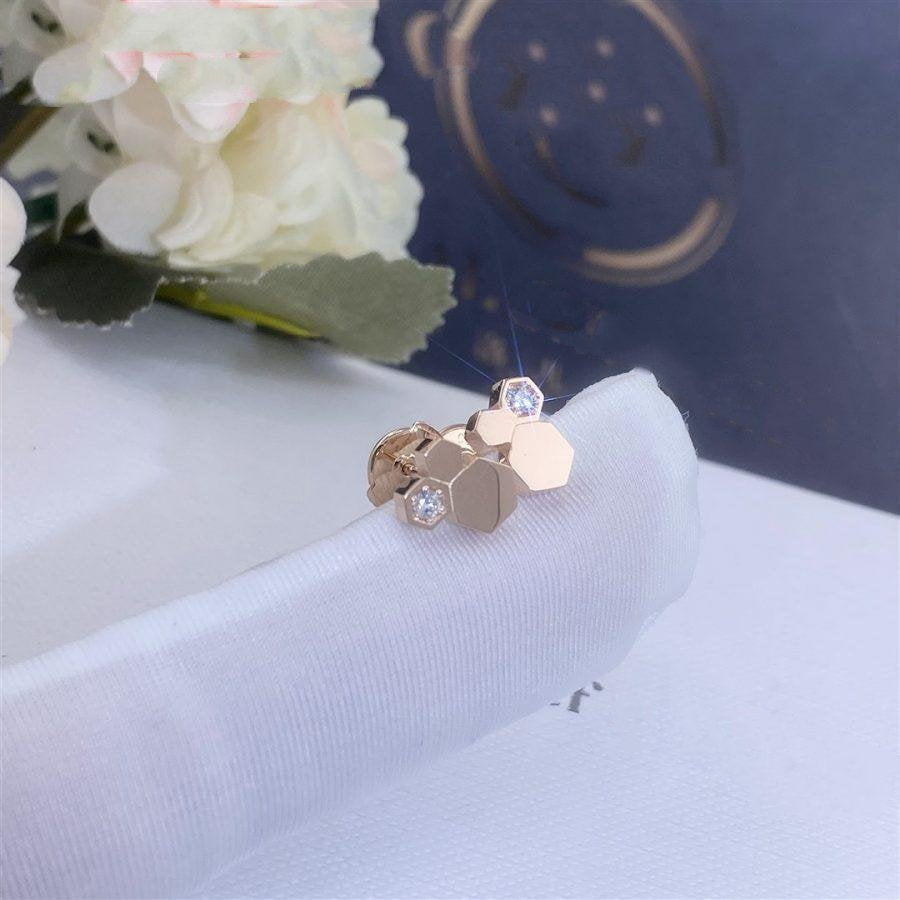 Mysitc BEE LOVE PINK GOLD DIAMOND EARRINGS