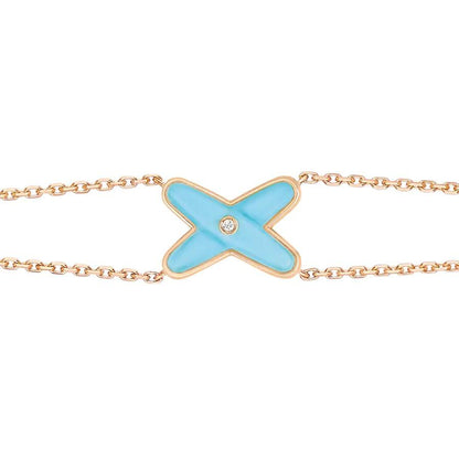 Mysitc JEUX BRACELET TURQUOISE PINK GOLD 1 DIAMOND
