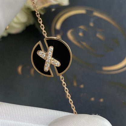 Mysitc JEUX DE BRACELET ONYX PINK GOLD DIAMOND
