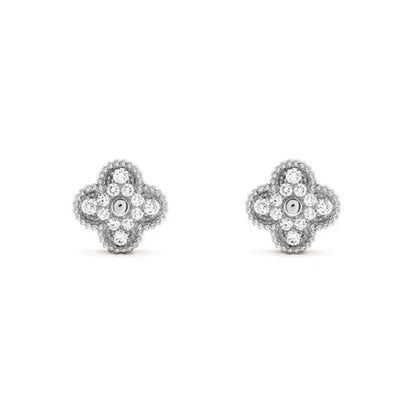 Mysitc CLOVER 1 MOTIFS DIAMOND STUD EARRINGS SILVER