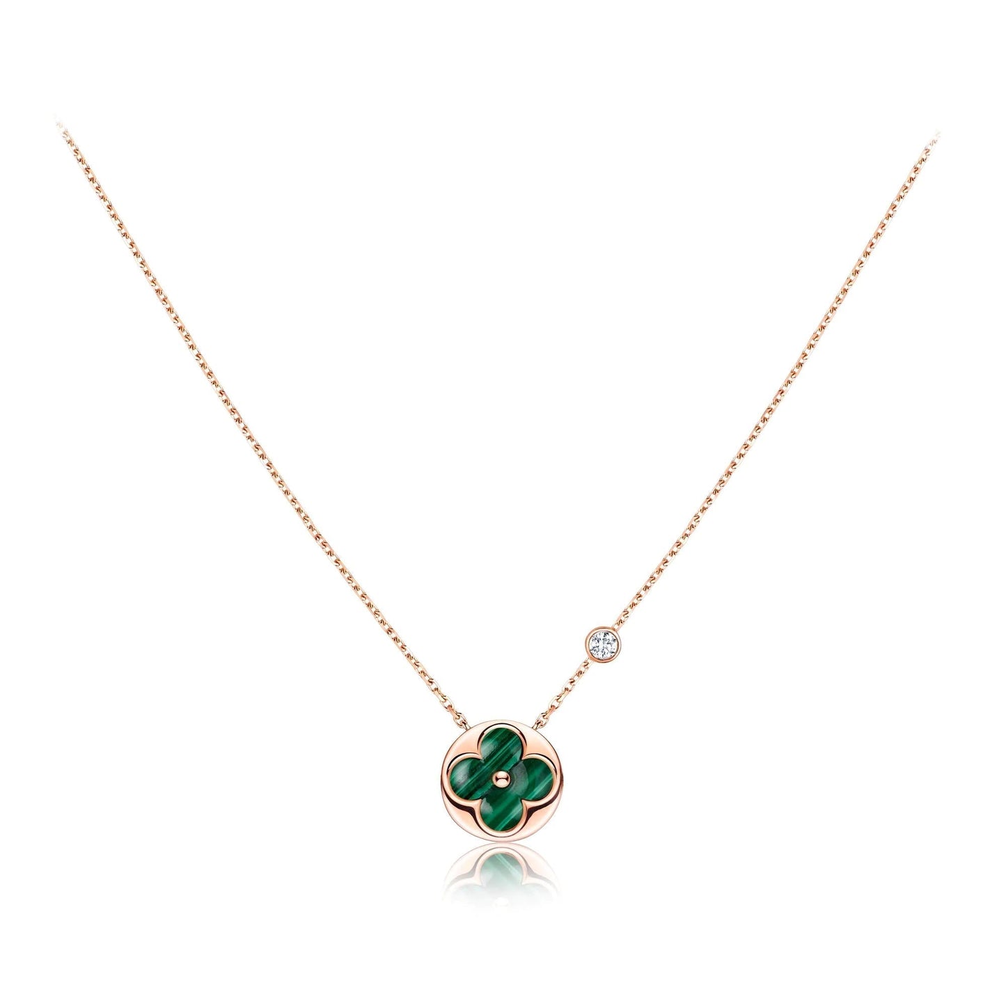 Mysitc SUN PEDANT PINK GOLD 1 DIAMOND NECKLACE