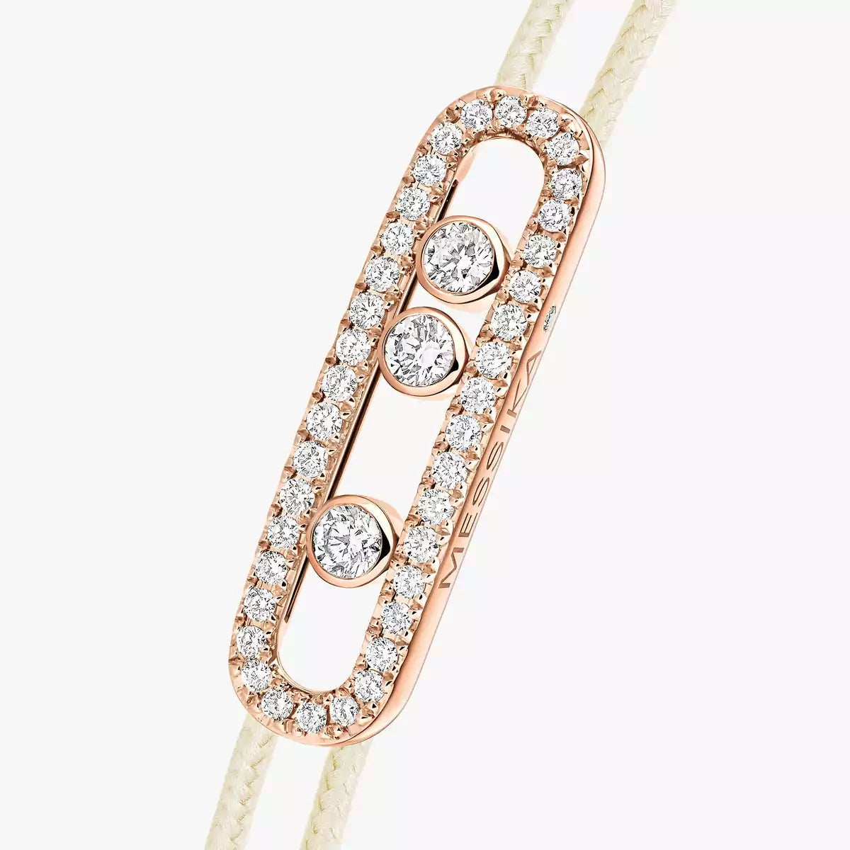 [Mystic ]Messika Care(s) pink cord pavé bracelet