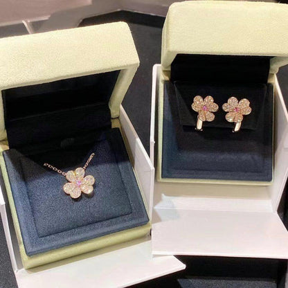 Mysitc FRIVOLE PINK GOLD FLOWER DIAMOND EARRINGS