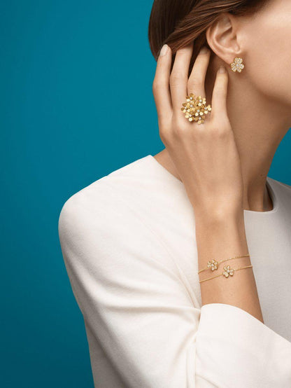 Mysitc FRIVOLE GOLD FLOWER DIAMOND EARRINGS