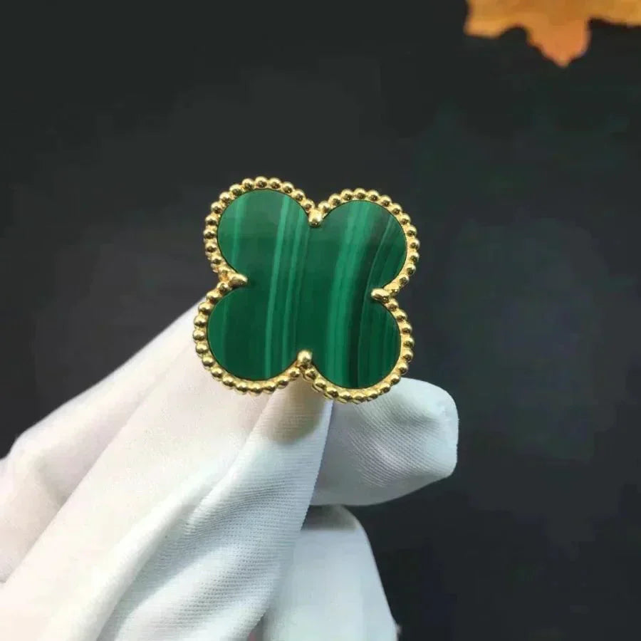Mysitc CLOVER MALACHITE RING
