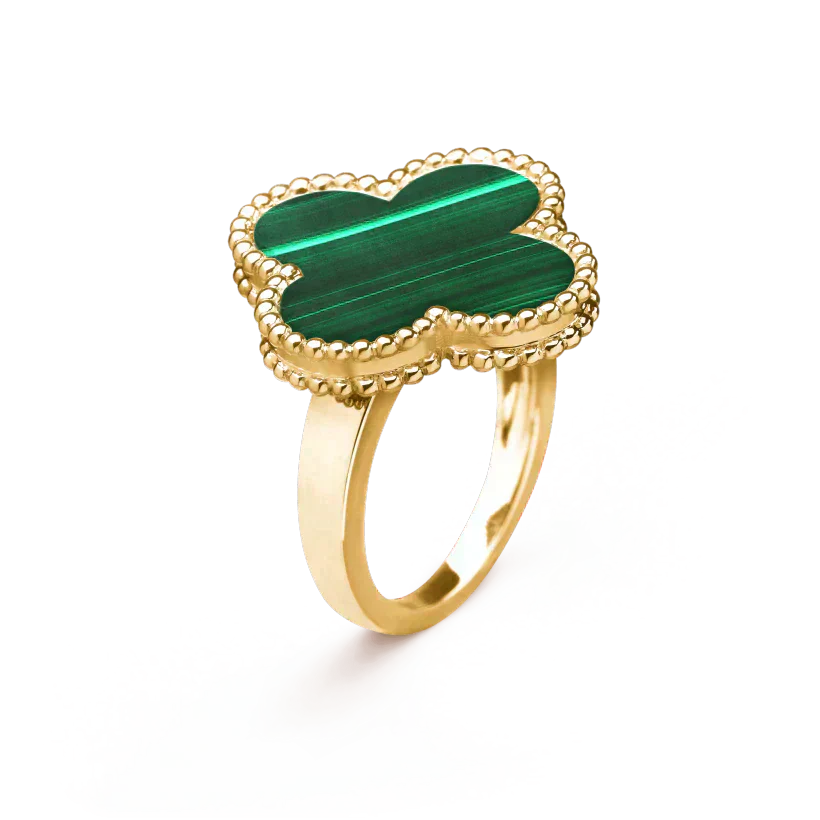 Mysitc CLOVER MALACHITE RING