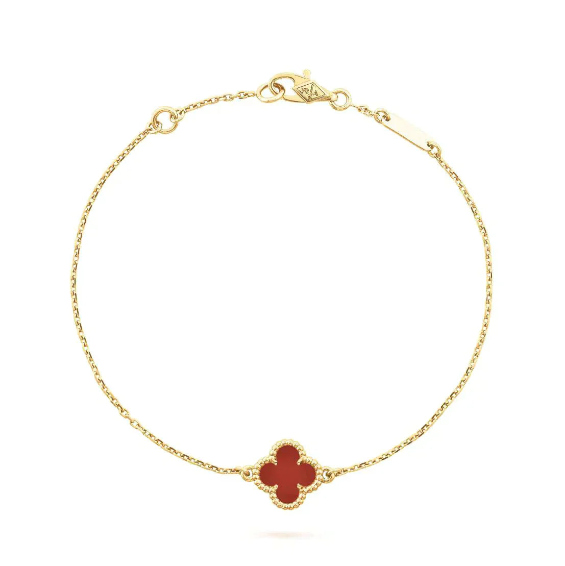 Mysitc CLOVER  CARNELIAN SINGLE FLOWER BRACELET