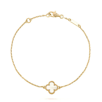 Mysitc CLOVER WHITE MOP SINGLE FLOWER BRACELET