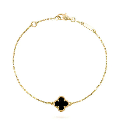 Mysitc CLOVER ONYX SINGLE FLOWER BRACELET