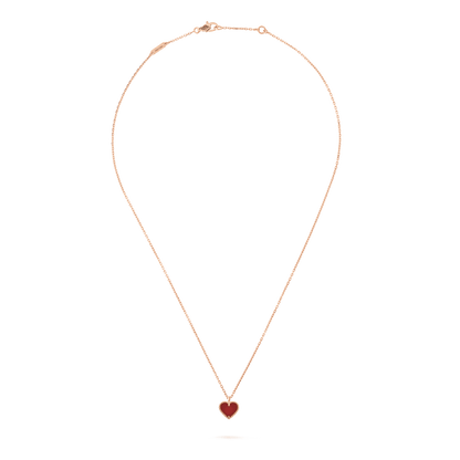 Mysitc SWEET CLOVER CARNELIAN HEART NECKLACE