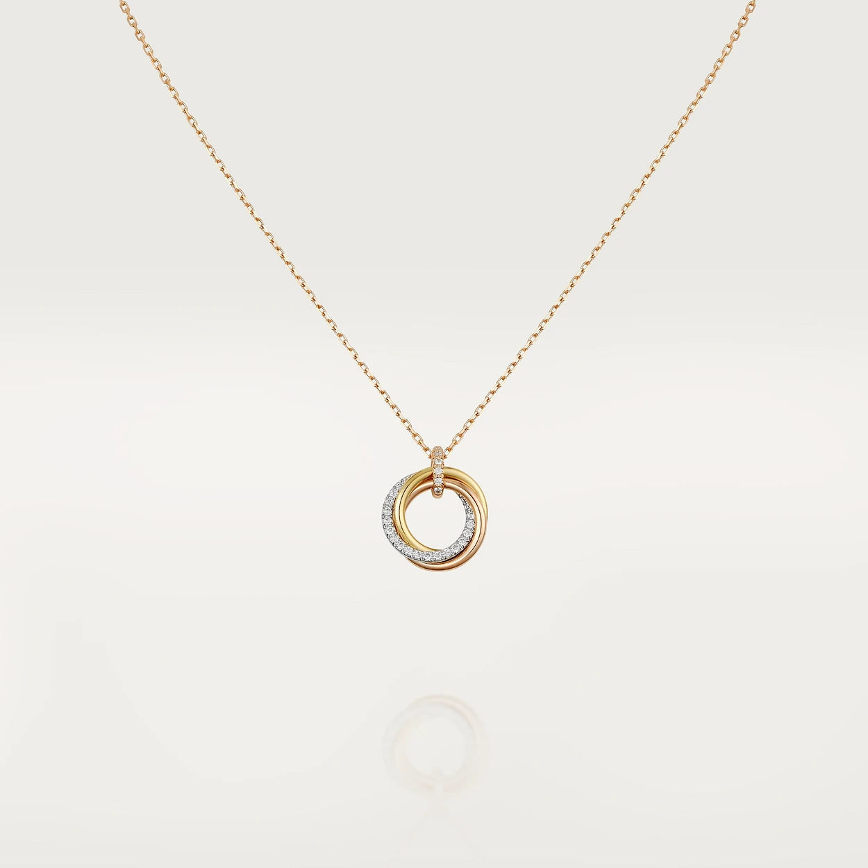 Mysitc TRINITY NECKLACE SILVER GOLD PINK GOLD DIAMONDS