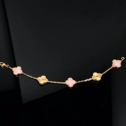 [Mysitc ]New  CLOVER 5 MOTIFS  PINK MOP BRACELET COLLECTION