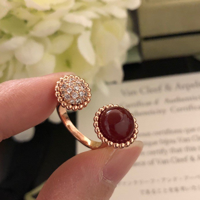 Mysitc PERLEE COULEURS DIAMOND ROSE GOLD BETWEEN THE FINGER RING