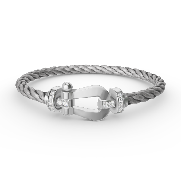 Mysitc FORCE LARGE HORSESHOE HALF DIAMOND BRACELET SILVER