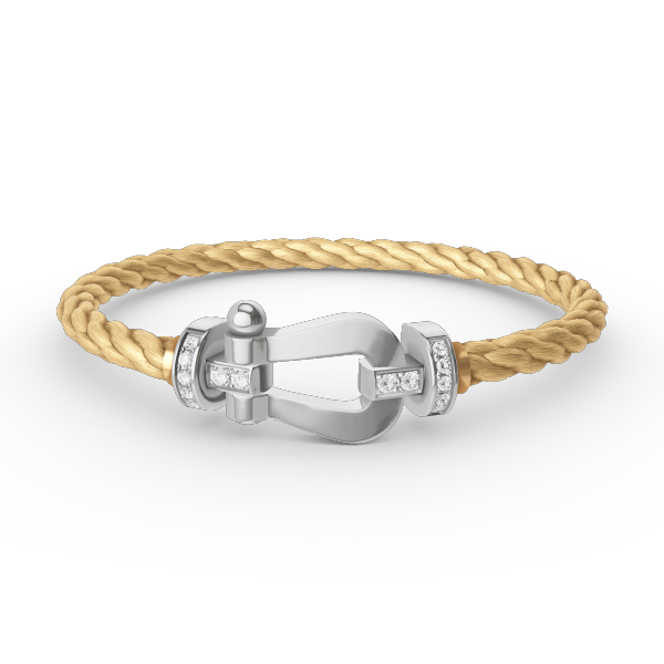 Mysitc FORCE LARGE HORSESHOE HALF DIAMOND BRACELET SILVER