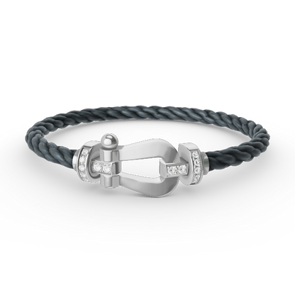 Mysitc FORCE LARGE HORSESHOE HALF DIAMOND BRACELET SILVER