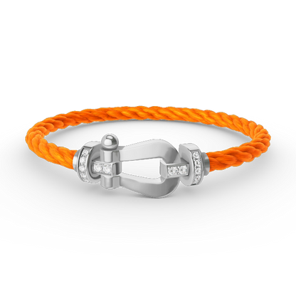 Mysitc FORCE LARGE HORSESHOE HALF DIAMOND BRACELET SILVER