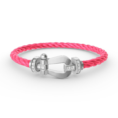 Mysitc FORCE LARGE HORSESHOE HALF DIAMOND BRACELET SILVER